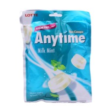 Леденцы Lotte Anytime Milk Mint  Молоко и мята (без сахара ) 74 гр.