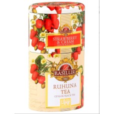Чай Basilur Клубника со сливками / Рухуну 100 гр. (жесть)